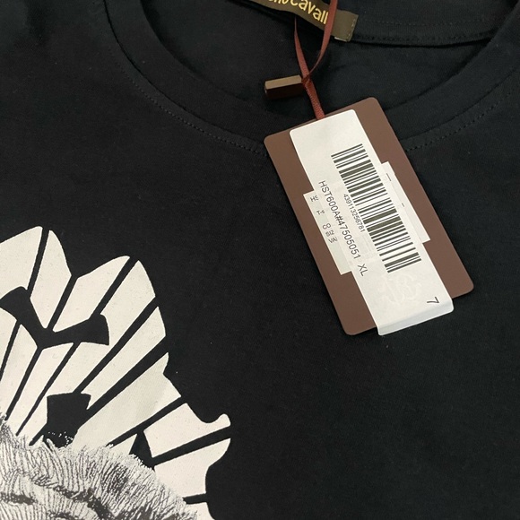 Roberto Cavalli Tiger Graphic Crew Neck T-Shirt Xl - Picture 5 of 7